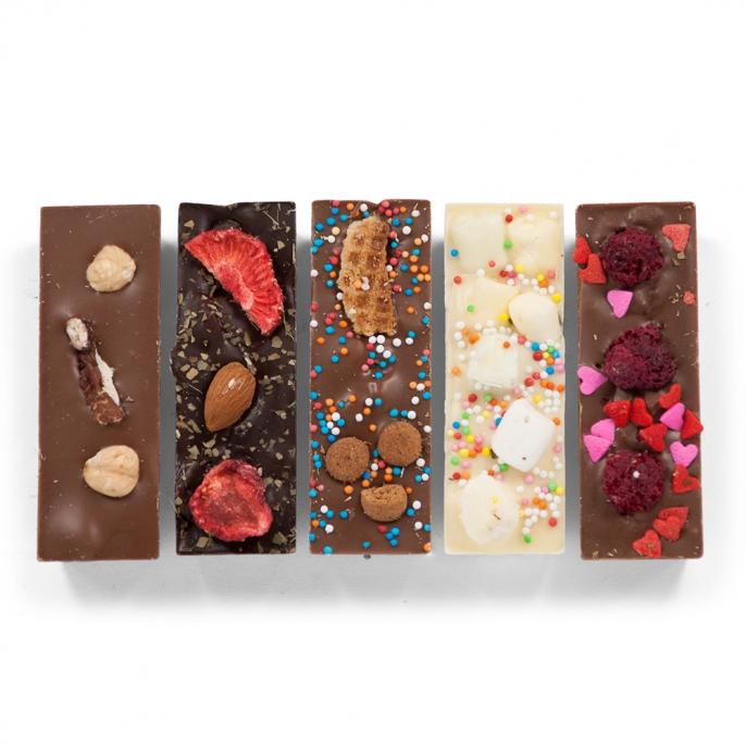 Chocstar's Favorietjes - 5 kleine chocoladereepjes in 1 feestelijke verpakking!