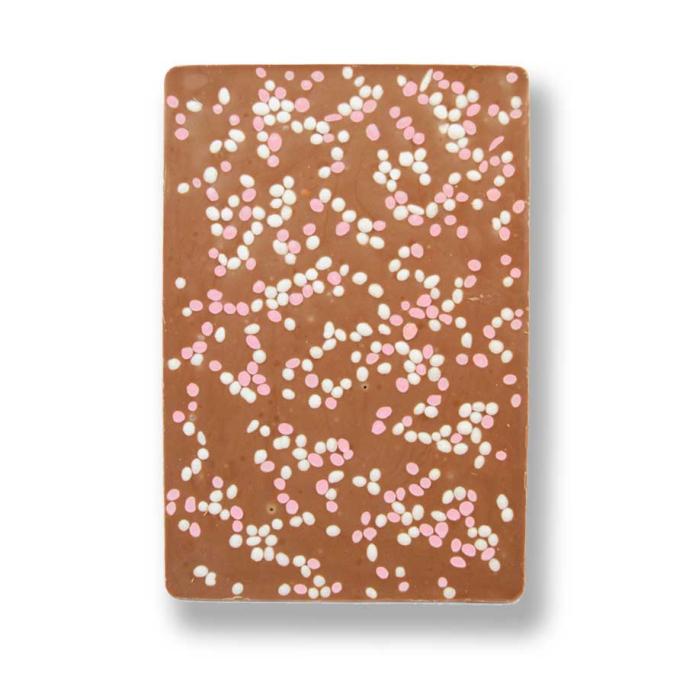 Chocstar geboorte chocolade reep cadeau Hiep Hiep een Meisje roze muisjes 